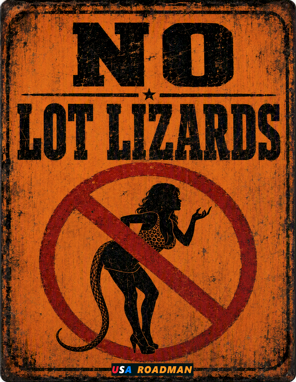 Printable No Lot Lizards Sign